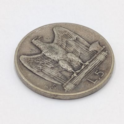 1927 Italy 5 Lire silver