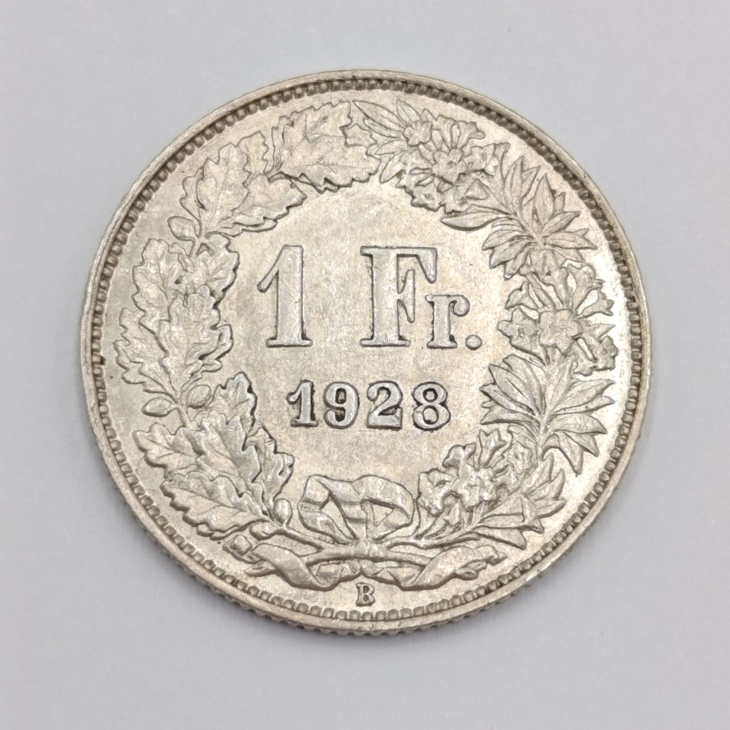 1928 Switzerland silver 1 franc AU