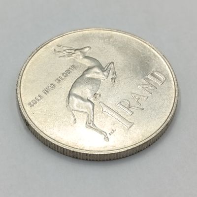1967 RSA silver R1 - front and back misaligned and double struck - clearly visible on head of Springbok and Motto