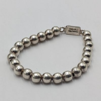Vintage Mexico Sterling silver ball bracelet - weighs 23.5 grams - length 20cm