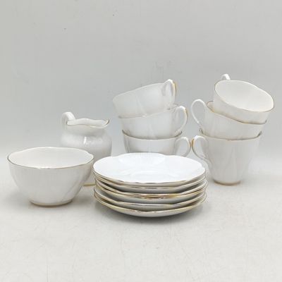Royal Albert Coronet 14 piece coffee set - one cup cracked