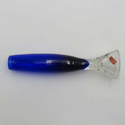 Vintage Portuguese Cobalt blue glass fluted flower vase