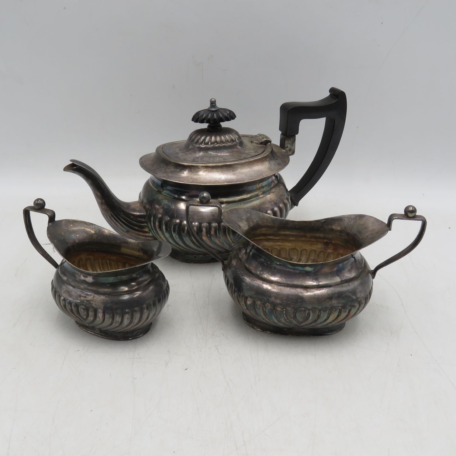 Vintage EPNS silverplated tea set - Tea pot, Sugar bowl, milk jug