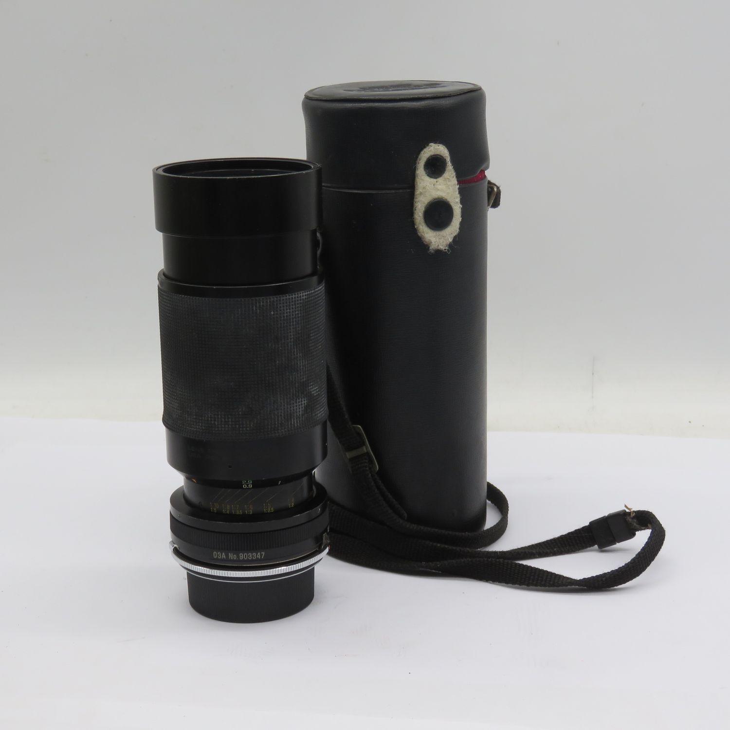Tamron 80-210mm 1:3.8 lens with Minolta MD mount in pouch