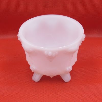 Vintage white opaque milk glass 4-legged bowl