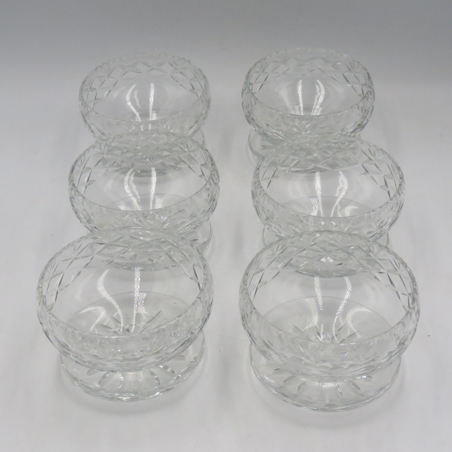 Set of 6 vintage Webb Corbett crystal pudding bowls