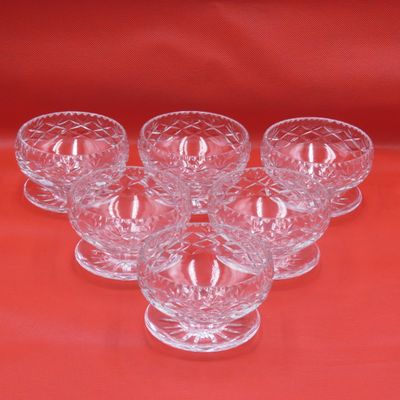 Set of 6 vintage Webb Corbett crystal pudding bowls
