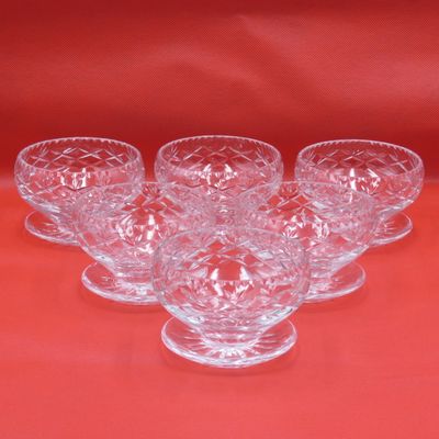 Set of 6 vintage Webb Corbett crystal pudding bowls