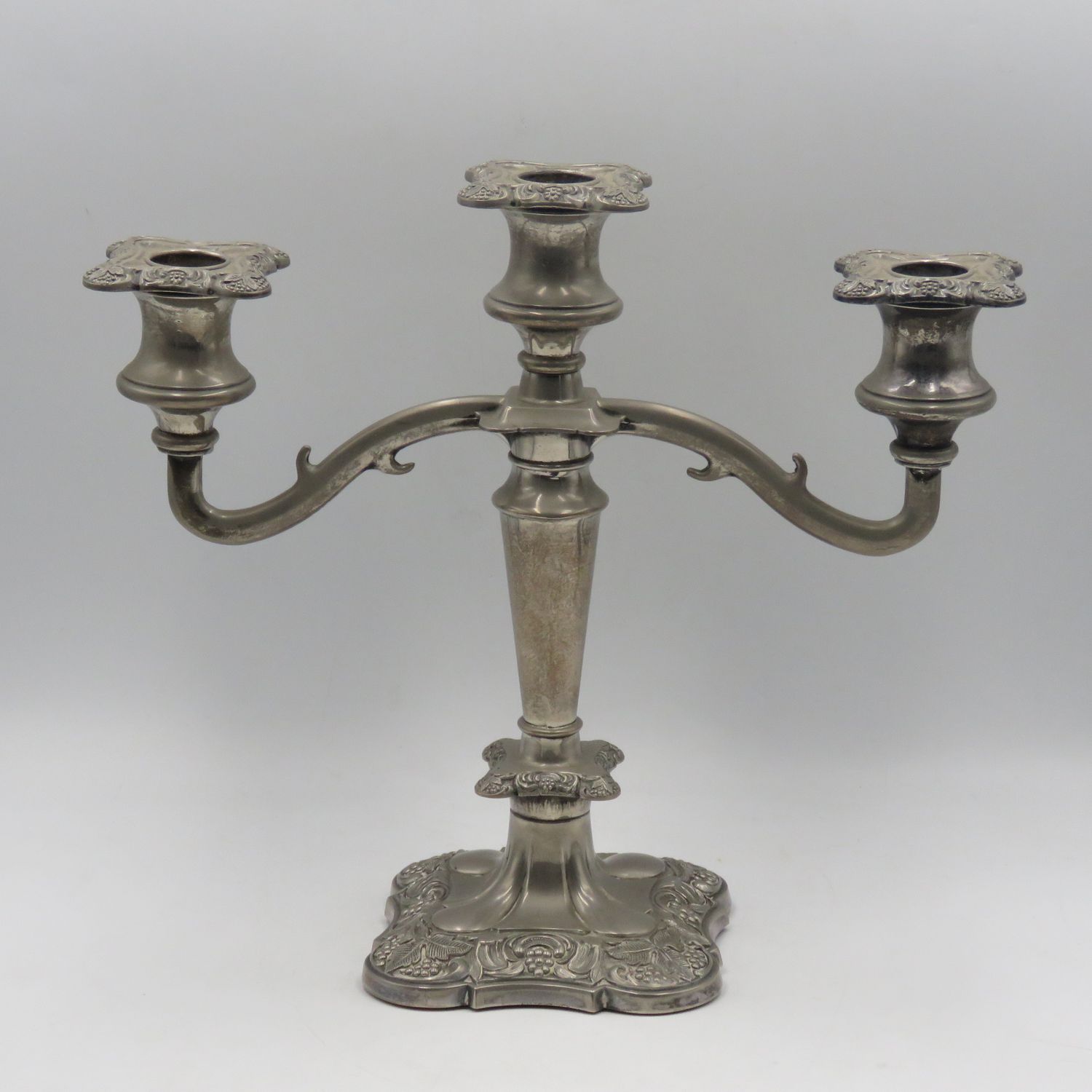 Vintage silverplated 3-arm candlestick