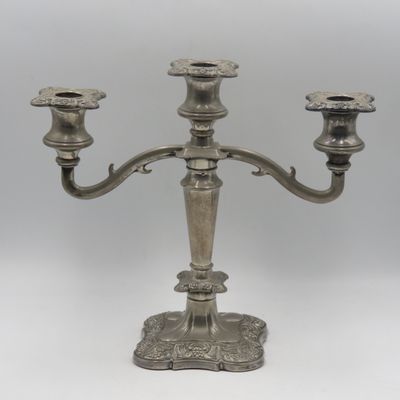 Vintage silverplated 3-arm candlestick
