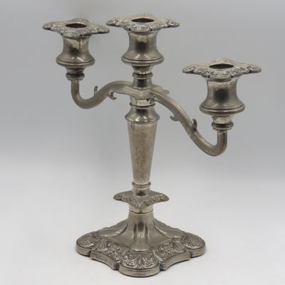 Vintage silverplated 3-arm candlestick