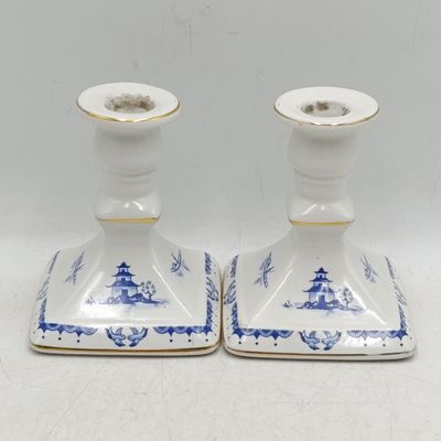 Pair of Royal Winton porcelain candlesticks