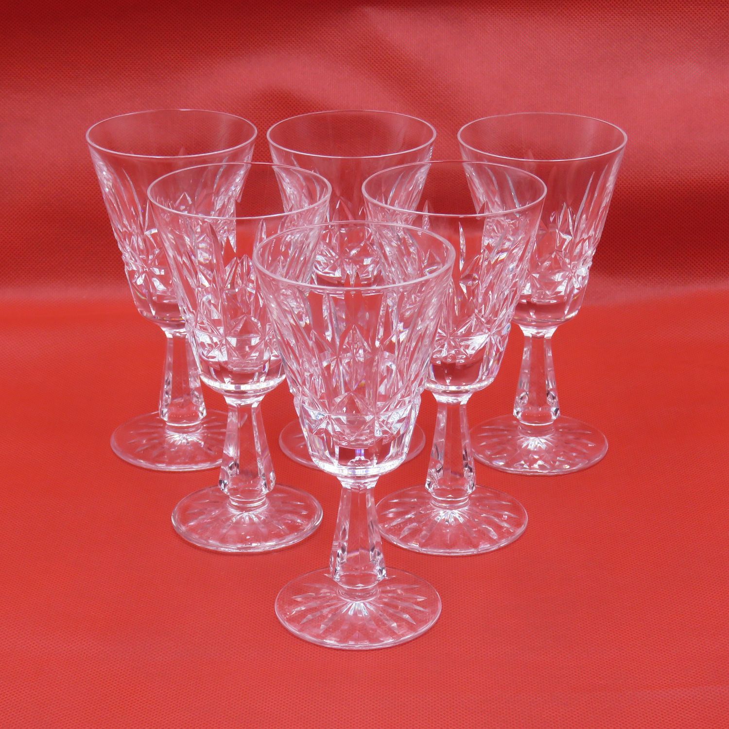 Set of 6 Waterford Crystal red wine glasses