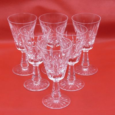Set of 6 Waterford Crystal red wine glasses