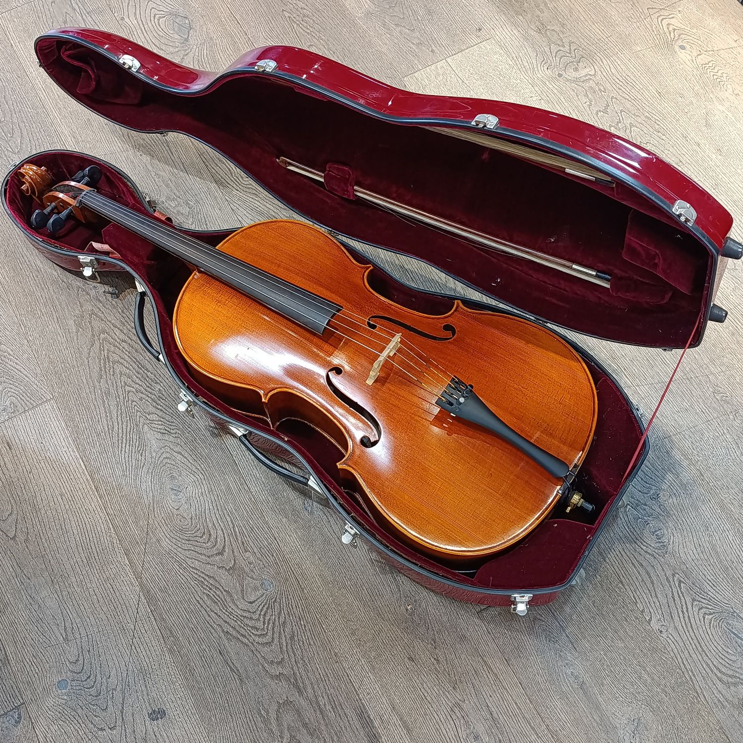 Music Peyer (2004) 4/4 size student cello in hard case with 2 bows