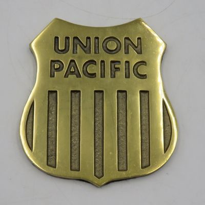 Union Pacific Railroad brass plaque - weighs 411 grams