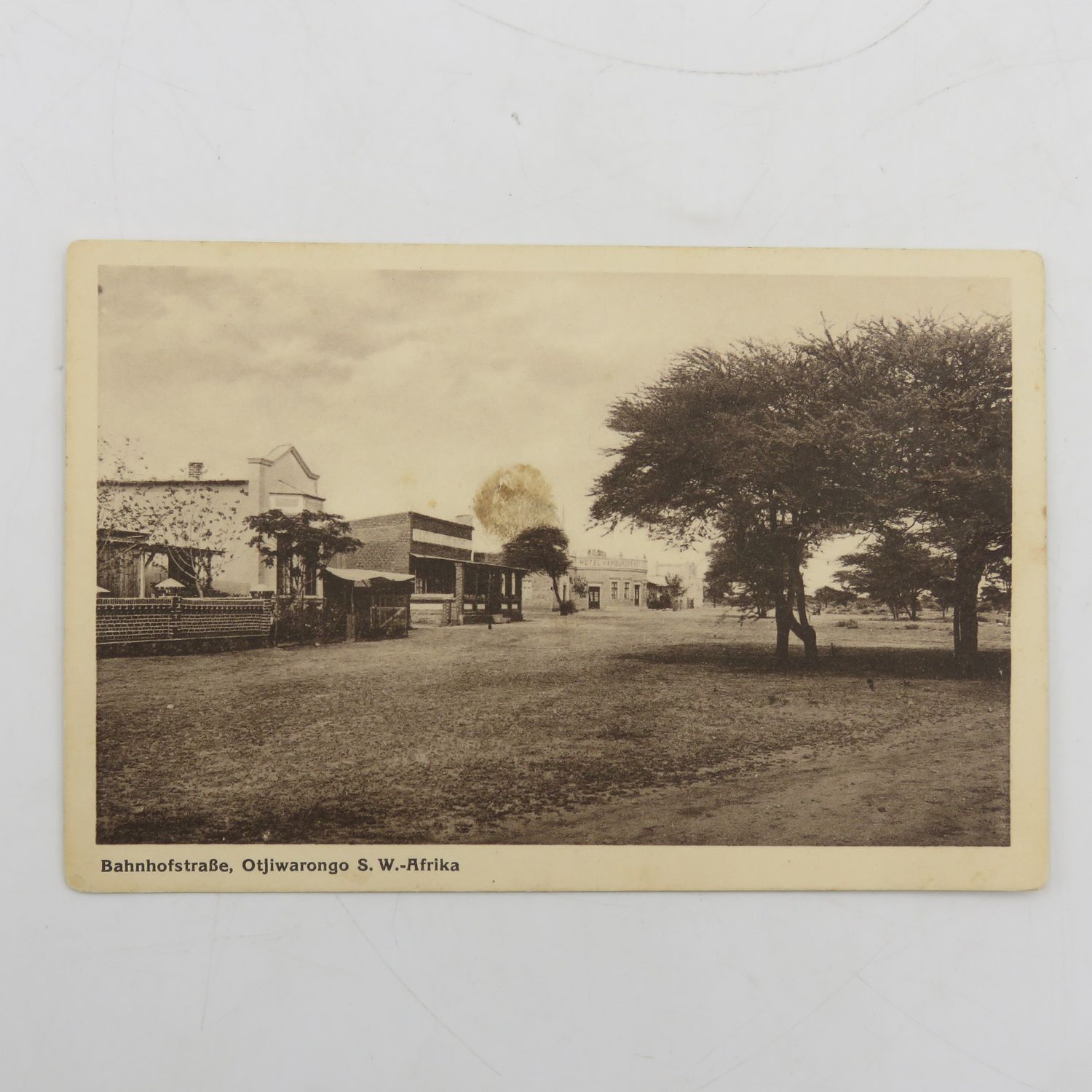 1955 Postcard Otjiwarongo to Swakopmund with early scene of Otjiwarongo Bahnhofstrasse