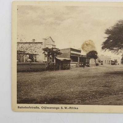 1955 Postcard Otjiwarongo to Swakopmund with early scene of Otjiwarongo Bahnhofstrasse