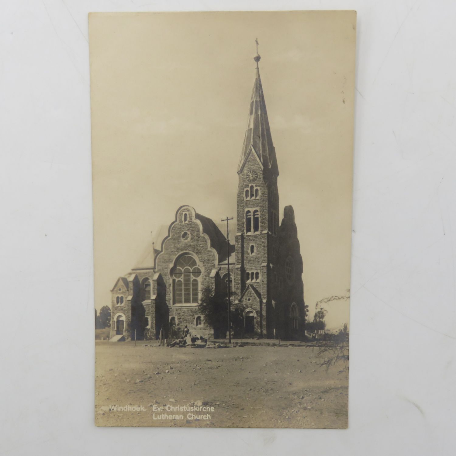 Very Early 1900's postcard with picture of Windhoek Christus Kirche