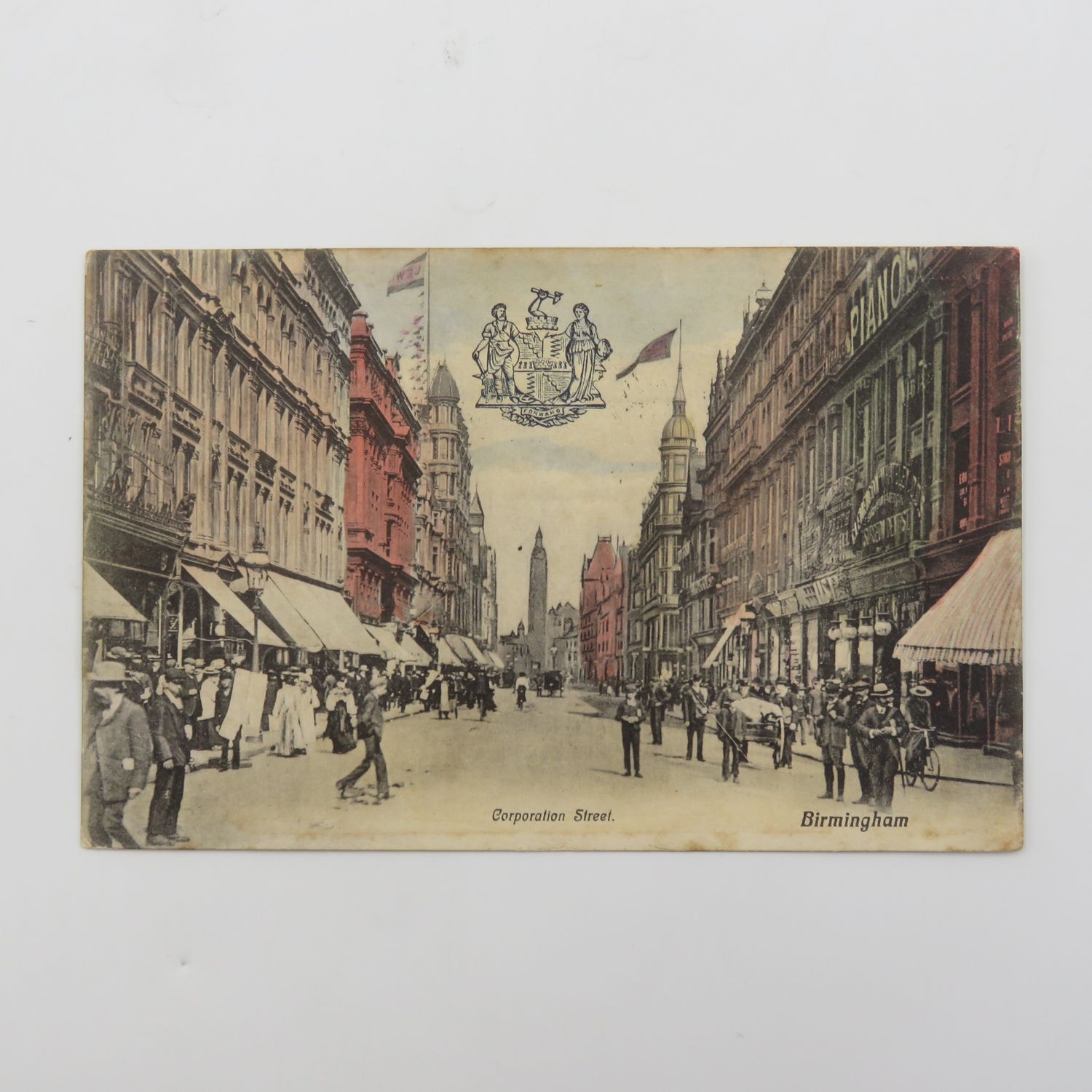 1906 Postcard Birmingham to Essex with Corporation street in Birmingham scene