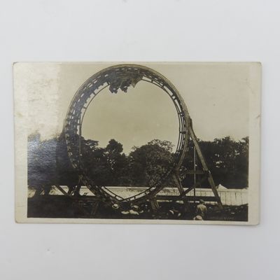 Early 1900's picture postcard of the Topsy Turvy Railway at Chrystal Palace - Sent to Natal, South Africa