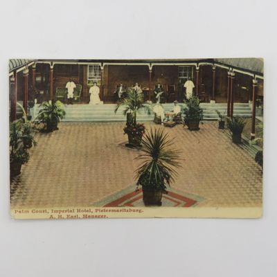 1910 Postcard Pal Court, Imperial Hotel, Pietermaritzburg - AH Early, Manager