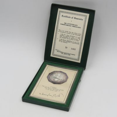 Rhodesia fine silver history medallion of 62 grams - in original slab