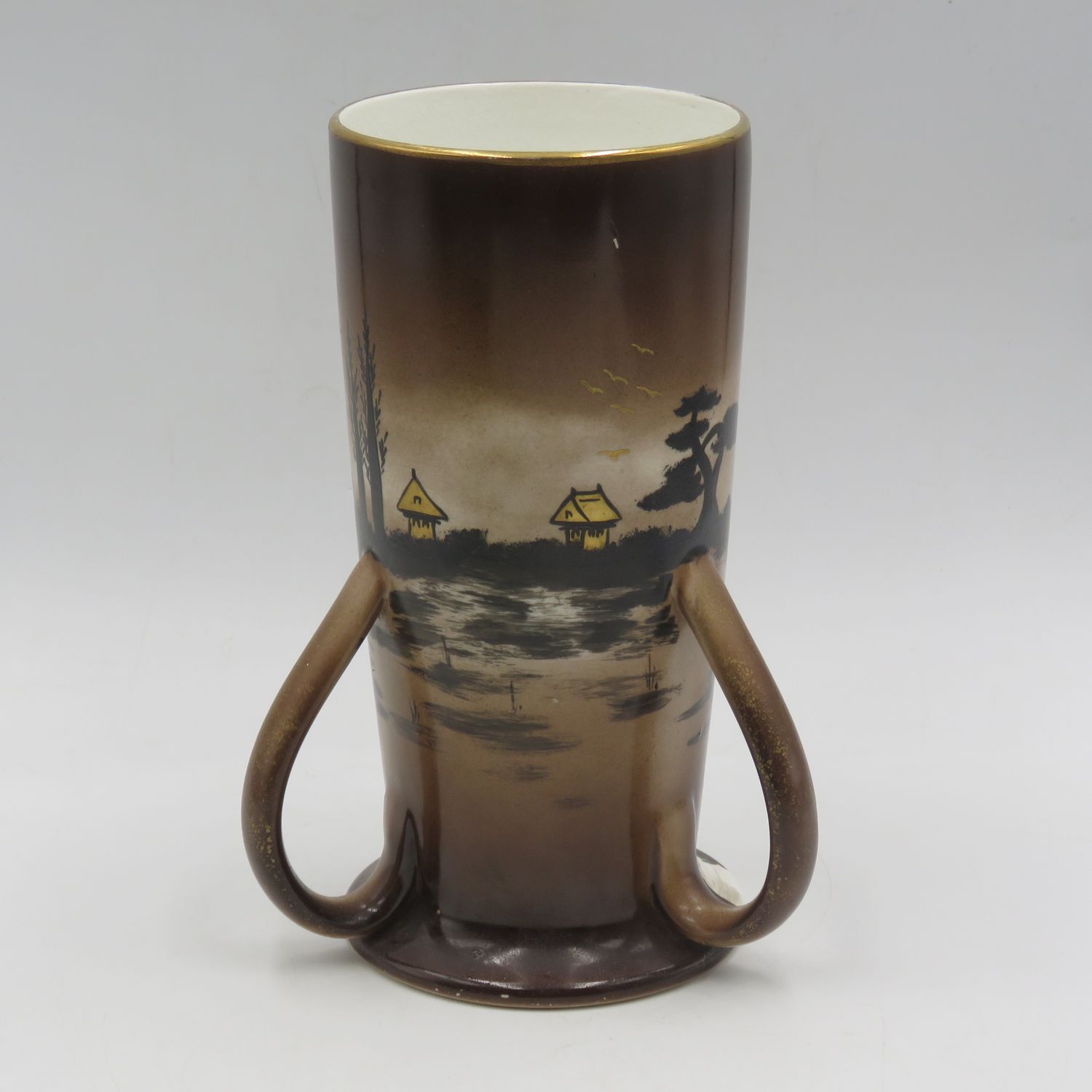 Vintage Pountney and Co. Korean Artware three handle cup