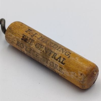 FJ Harding - The central Rottie store, Harrismith advertising corkscrew