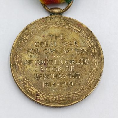 WW1 Victory medal issued to Pte W Daniels, 1st Cape Corps