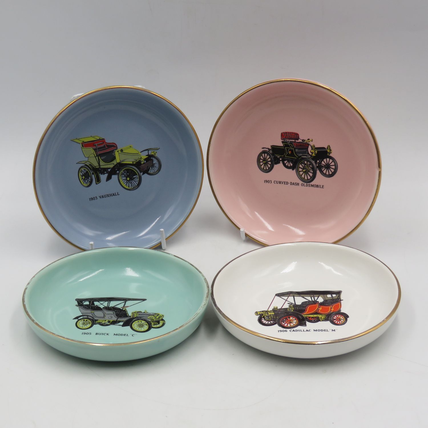 Set of 4 General Motors vintage car collection bowls by Drostdy ware