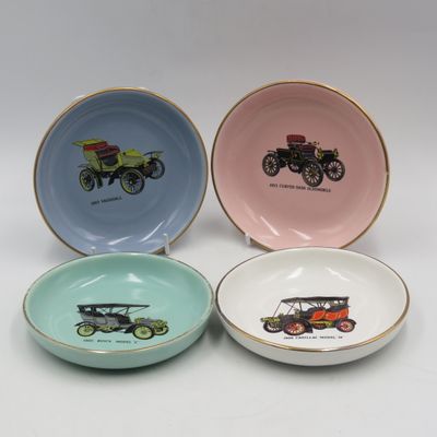 Set of 4 General Motors vintage car collection bowls by Drostdy ware