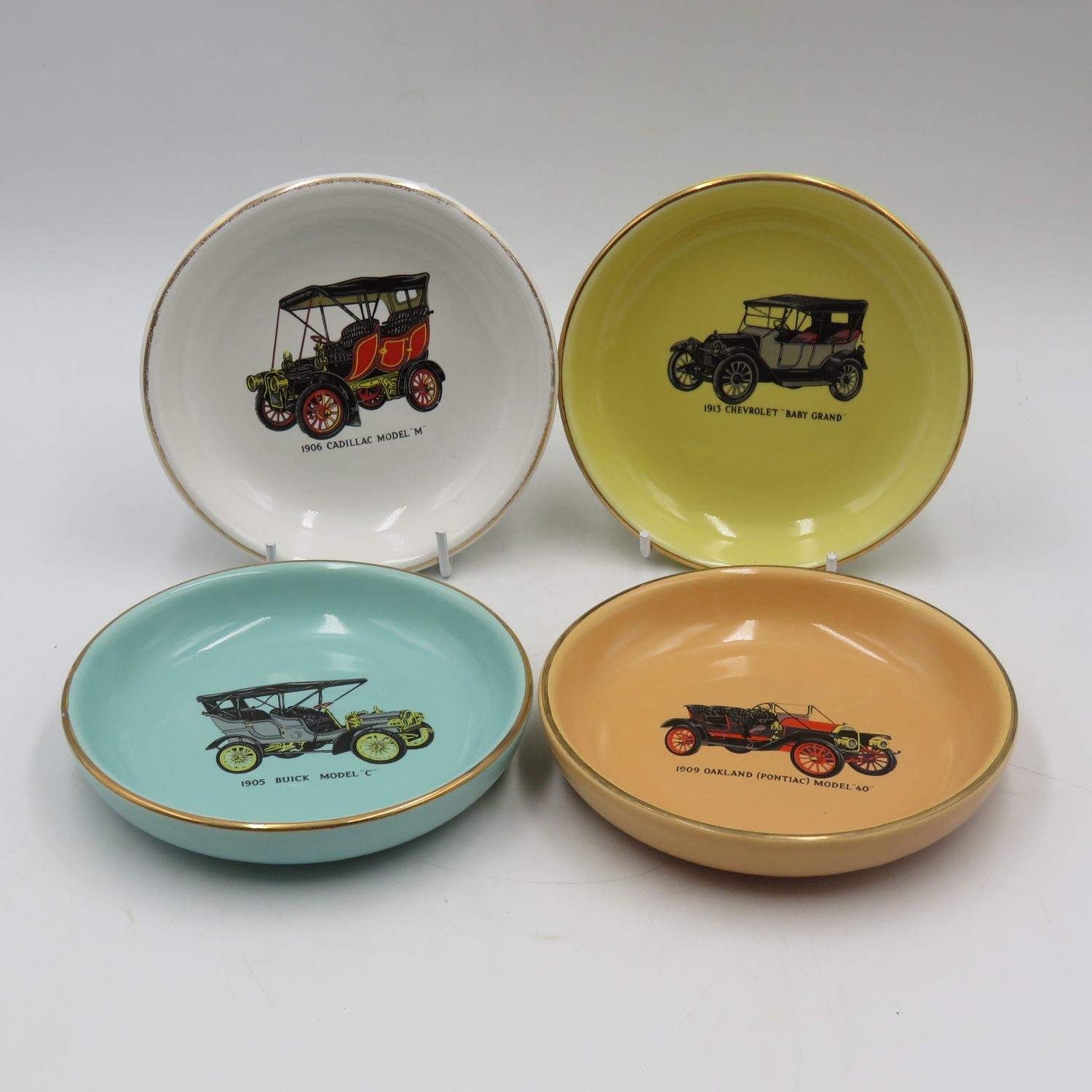 Set of 4 General Motors vintage car collection bowls by Drostdy ware