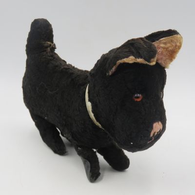 Vintage mechanical Scotty dog toy - wind-up - working