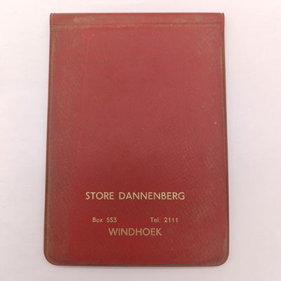 1960's Notebook for Store Dannenburg Windhoek