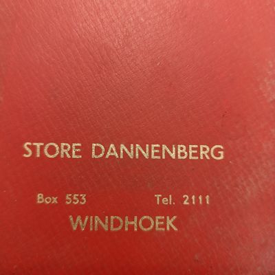 1960's Notebook for Store Dannenburg Windhoek
