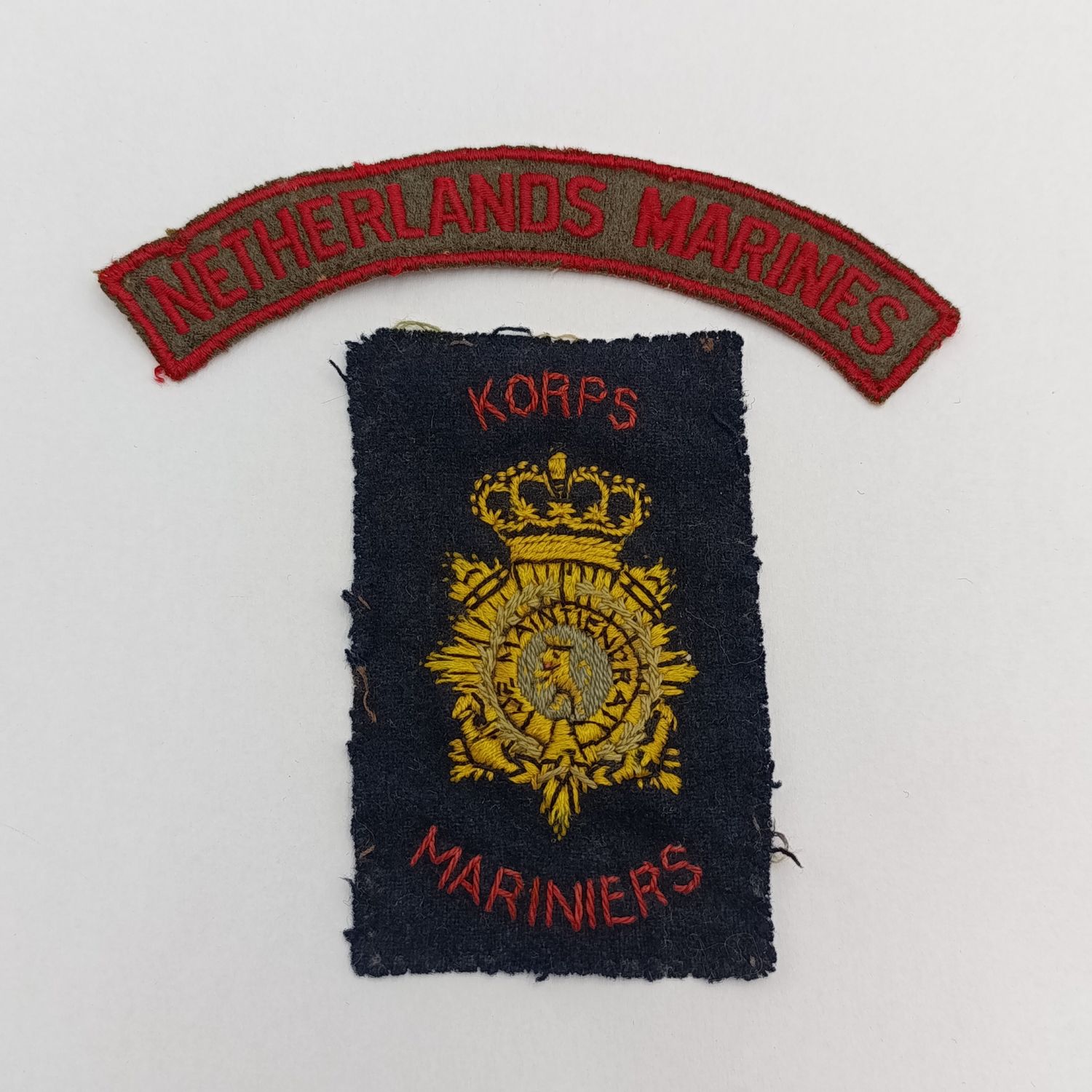 Dutch Army Marine corps cloth badge and shoulder title