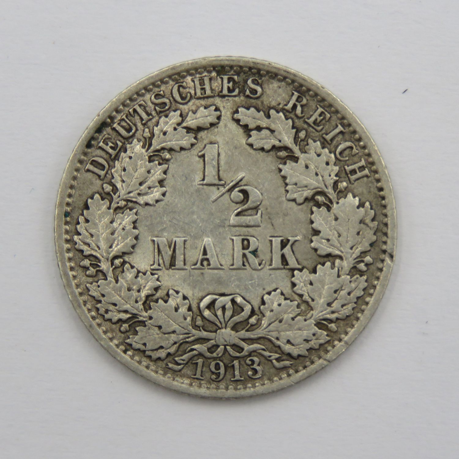 1913J German Reich silver Half mark VF+