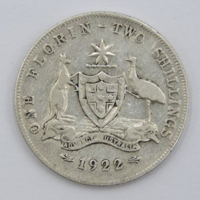 1922 Australia Two Shilling aVF