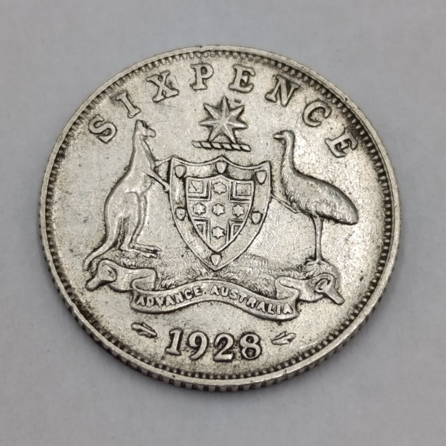 1928 Australia sixpence VF+