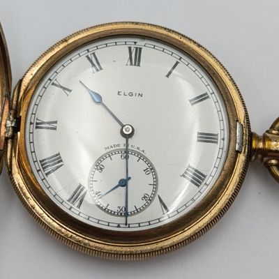 Elgin Gold plated pocket watch in excellent condition - Working