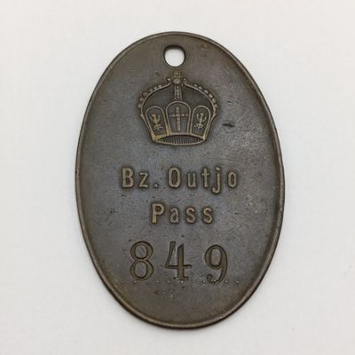 B2 Outjo native pass (Herero) no 849-rare