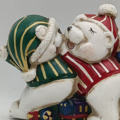 Vintage Cast Iron Three Christmas Polar bears door stopper