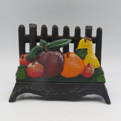 Vintage Cast Iron Fruit theme napkin holder
