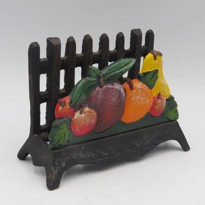 Vintage Cast Iron Fruit theme napkin holder