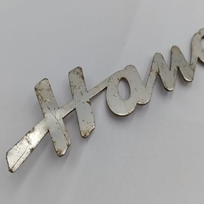 Vintage Hanomag Tractor aluminium script emblem badge