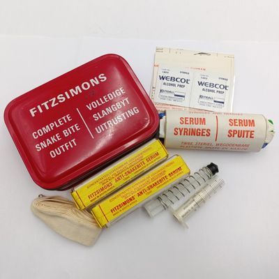 Vintage Fitzsimons complete snake bite outfit in tin