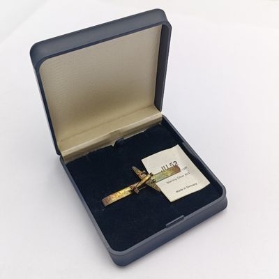 Vintage Junkers JU 52 Airplane silver color tie clip