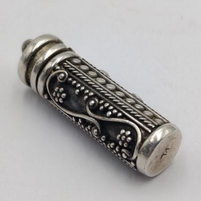 Vintage Sterling Silver Bali style prayer box pendant - Marked PL - weighs 11.2 grams