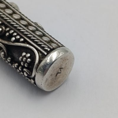 Vintage Sterling Silver Bali style prayer box pendant - Marked PL - weighs 11.2 grams